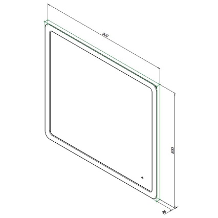 Зеркало Aquanet Ирис 90x80 см с подсветкой, антипар 00326447