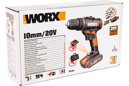 Аккумуляторная дрель-шуруповерт Worx WX101