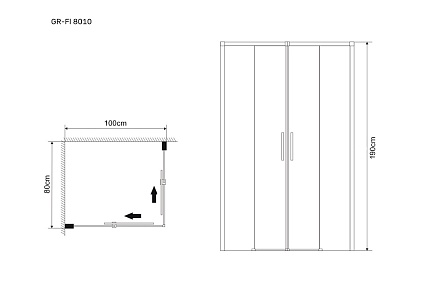Душевой уголок Grossman Fly GR-8010Fl 80x100 прозрачный, хром