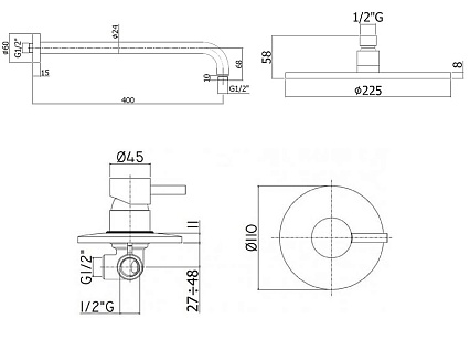 Душевой набор Paffoni Light KITLIG011NO черный матовый