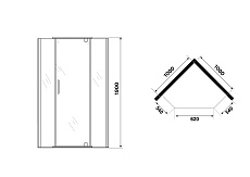 Душевой уголок Niagara Eco NG-1010-14DT 100x100 стекло тонированное, черный