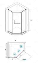 Душевой уголок RGW Hotel HO-081 100x100 хром, прозрачное