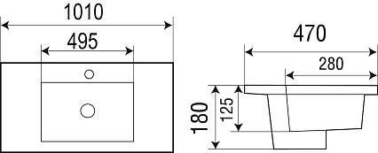 Раковина WeltWasser Deilbach 7506-100 100 см, 10000003904 белый