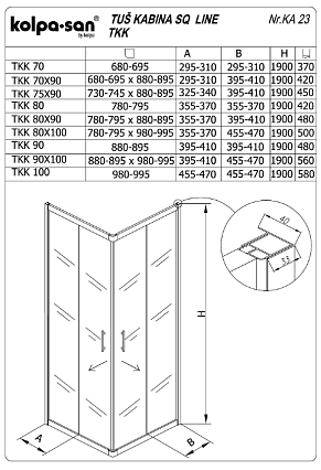 Душевой уголок Kolpa-San Q Line TKK 80x80