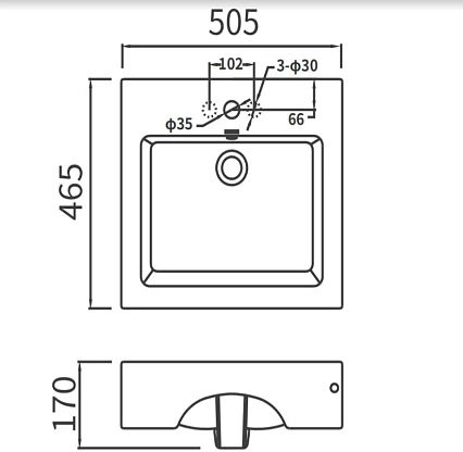 Раковина Arrow AP474 50 см белый