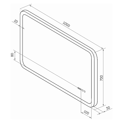 Зеркало Континент Demure Led 100x70 см с подсветкой, антипар, часы ЗЛП601