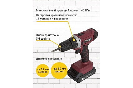 Дрель-шуруповерт аккумуляторная Pioneer CD-M2012C USP