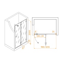 Душевая дверь RGW Stilvoll SV-004B 120x200 прозрачное, черный 353200412-14