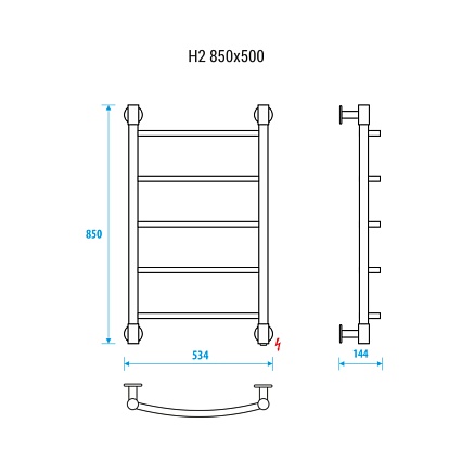 Полотенцесушитель электрический Energy H2 EETR0000H2855 50x85 хром