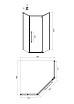 Душевой уголок Ambassador Ritz 90x90 112011102 прозрачный, хром