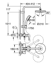 Душевая стойка Grohe Tempesta Cosmopolitan 210 26224001