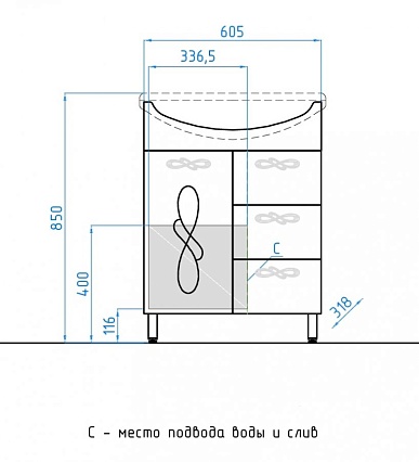 Мебель для ванной Style Line Венеция 65 см белый