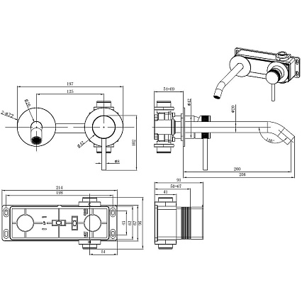 Смеситель для раковины Allen Brau Priority 5.31A03-MG графит брашированный