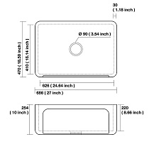 Кухонная мойка Kerasan Hannah Yorkshire 542001 68.6 см белый