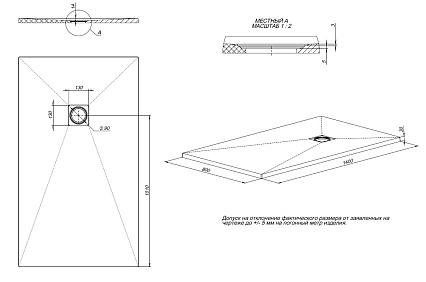 Поддон для душа Allen Brau Priority 8.31008-AM 140x80 см антрацит