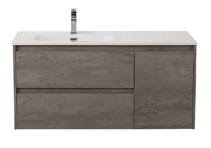 Мебель для ванной BelBagno Kraft 100 см, 2 ящика, 1 дверца, левая Cemento Grigio