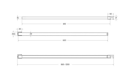 Душевая перегородка Belbagno KRAFT-L-1-70-C-NERO 70x195 прозрачная, черный