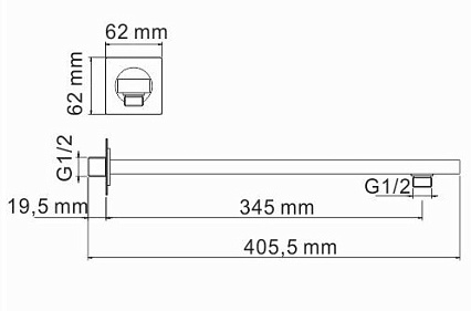 Излив встроенный WasserKRAFT A090 хром