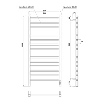 Полотенцесушитель электрический Point Вега PN71850GB П12 50x100 диммер справа, графит блеск