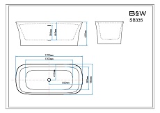 Акриловая ванна Black&White Swan SB335 170x78 белый