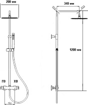 Душевая стойка RGW Shower Panels SP-21 хром, термостат