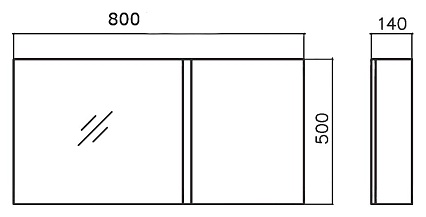 Тумба с раковиной BelBagno Luce 80 см, 3 ящика, Bianco Lucido