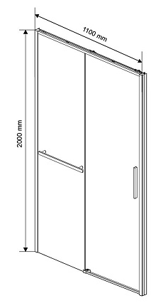 Душевая дверь Vincea Slim Soft VDS-1SS110CLGM 110x200 вороненая сталь, прозрачная