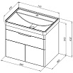 Мебель для ванной Aquanet Ирис new 70 см, 1 ящик 2 дверцы, белый глянец