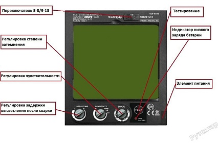 Маска сварщика с АСФ Tecmen Хамелеон ADF 820S TM16 черная 100531619