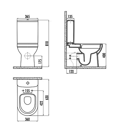 Бачок для унитаза Creavit Nova NV410-00CB00E-0000 белый