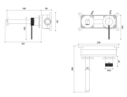 Смеситель для раковины Vincea Rim VBFW-2RM1