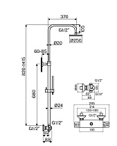 Душевая стойка Plumberia XO6302CR термостат, хром