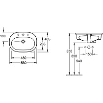 Раковина Villeroy&Boch O.Novo 56 см 41615601 альпийский белый