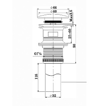 Донный клапан Vincea DBS-616MB без перелива, черный матовый