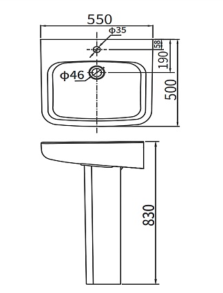 Раковина Arrow AGP32037C 55 см белый