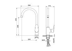 Смеситель для кухни Aquatek Бетта AQ1182BGM шлифованный черный хром