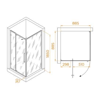 Душевой уголок RGW Classic CL-35B 90x90 прозрачное, черный 72093599-14