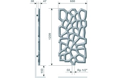 Дизайн-радиатор Primoclima Geom 1200x600 мм, белый матовый RAL9016