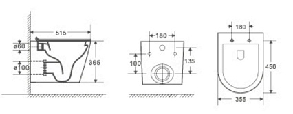 Комплект Weltwasser 10000006946 унитаз Salzbach 004 MT-BL + инсталляция Marberg 410 + кнопка Mar 410 RD