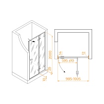 Душевая дверь RGW Stilvoll SV-004B 100x200 прозрачное, черный 353200410-14