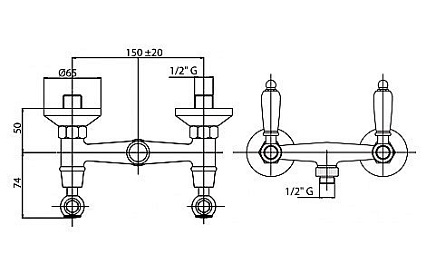 Смеситель для душа Cezares First FIRST-DS-02-Bi бронза, белый