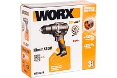 Аккумуляторная бесщёточная дрель-шуруповерт Worx 20В, 60Нм, без АКБ и ЗУ WX102.9