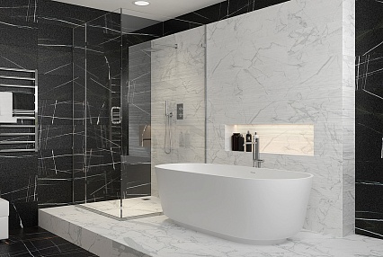 Керамогранит Kerranova Marble Trend Carrara 30x60 см, K-1000/LR/300x600x10