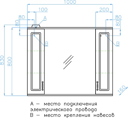 Зеркальный шкаф Style Line Олеандр-2 100 см белый