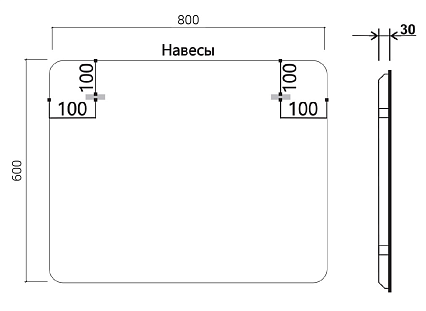 Зеркало Vincea VLM-3MA800-2 80x60 см, сенсорный выключатель и диммер, антипар