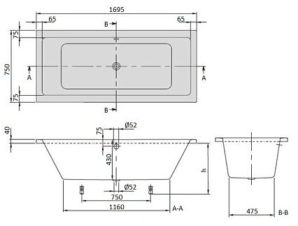 Акриловая ванна Villeroy&Boch Targa Plus Duo 170x75 см