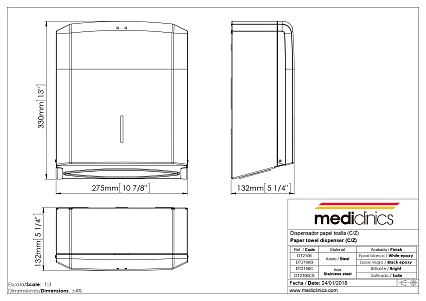 Диспенcер для бумажных полотенец Mediclinics DT2106C хром