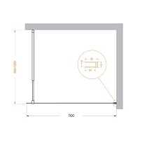 Душевая перегородка Belbagno KRAFT-L-1-110-C-NERO 110x195 прозрачная, черный