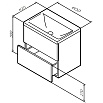 Тумба с раковиной Am.Pm Gem 60 см подвесная 2 ящика графит матовый