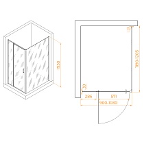 Душевой уголок RGW Passage PA-078B (RGW PA-008B + Z-050-2B) 90x120 прозрачное, черный 350807892-14